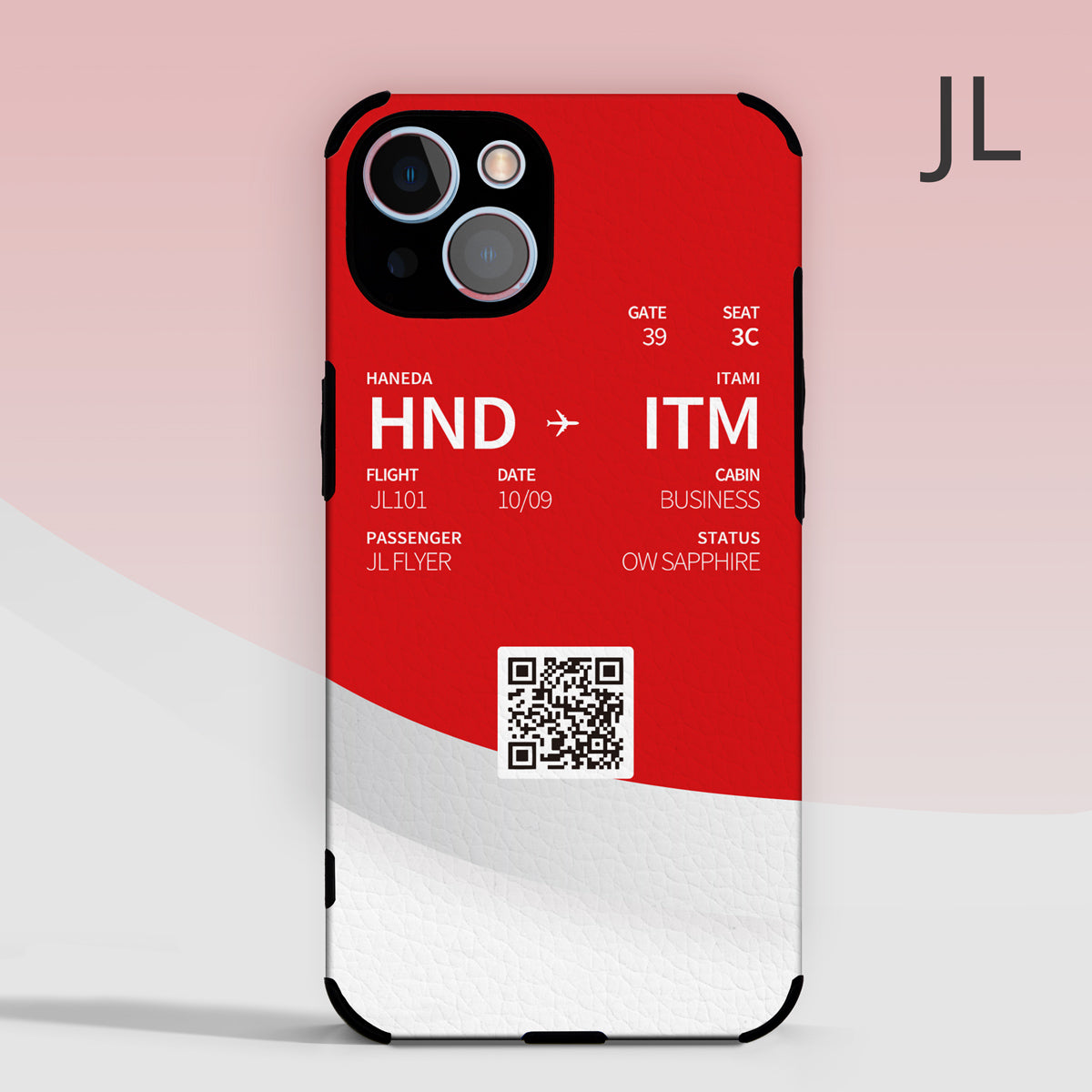Japan Airlines JL color Boarding Pass Phone Case design perfect for aviation geeks crew pilot apple iphone huawei samsung xiaomi