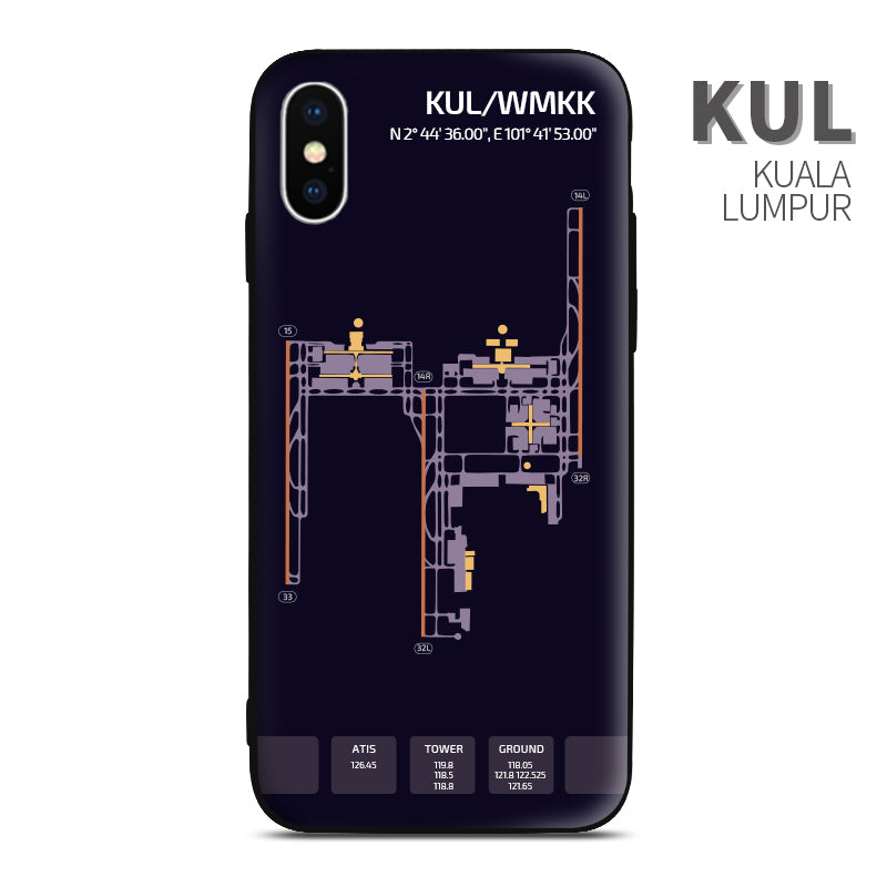 Kuala Lumpur Airport Diagram Phone Case aviation gift pilot iPhone Andriod Apple Samsung Huawei Xiaomi