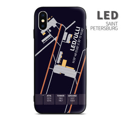 Saint St Petersburg LED airport diagram phon case iphone apple samsung huawei xiaomi aviaiton gift for crew pilots avgeeks