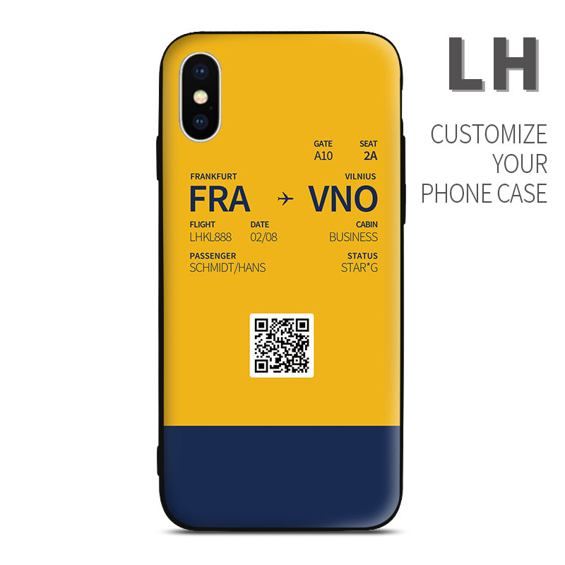 Lufthansa color Boarding Pass Phone Case design perfect for aviation geeks crew pilot apple iphone huawei samsung xiaomi