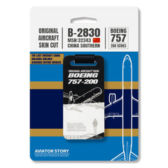 China Southern Boeing 757 Plane Skin Tag B-2830 | S2