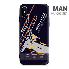 Manchester MAN Airport Diagram Phone Case aviation gift pilot iPhone Andriod Apple Samsung Huawei Xiaomi