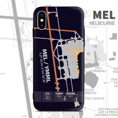 Australia Airport Diagram Melbourne Phone Case aviation gift pilot iPhone Andriod Apple Samsung