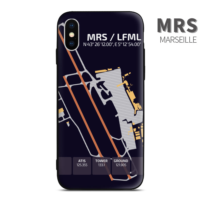 Marseille France Airport Diagram Phone Case aviation gift pilot iPhone Andriod Apple Samsung Xiaomi Huawei