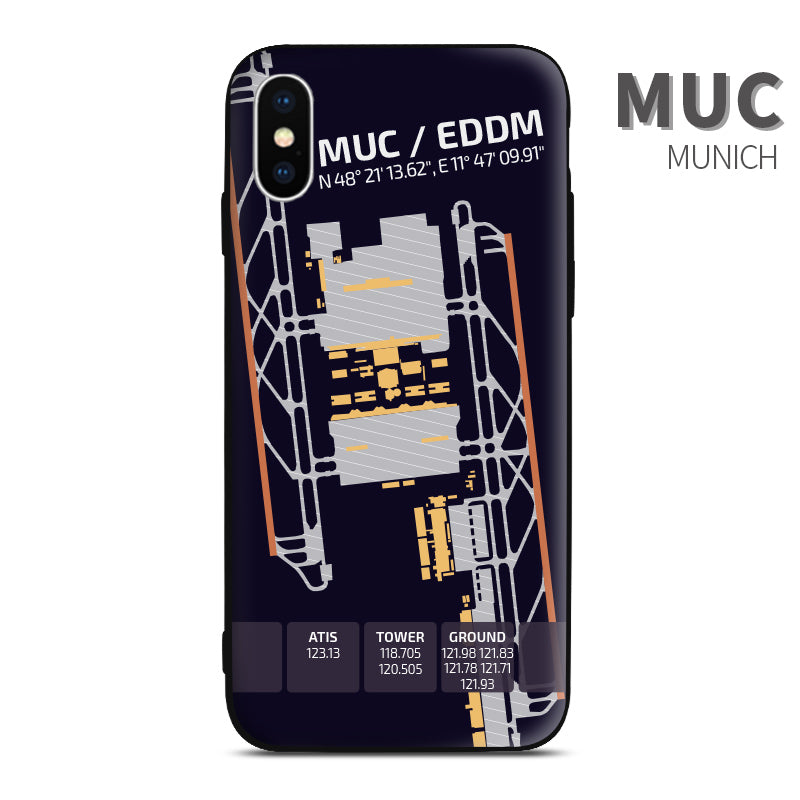 Munich MUC Airport Diagram Phone Case aviation gift pilot iPhone Andriod Apple Samsung Huawei Xiaomi