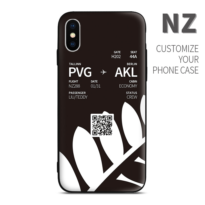 Air New Zealand NZ color Boarding Pass Phone Case design perfect for aviation geeks crew pilot apple iphone huawei samsung xiaomi