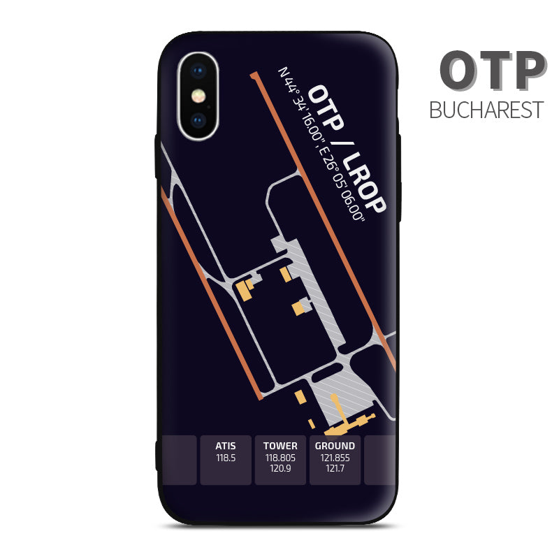 Bucharest Romania OTP LROP Airport Diagram Phone Case aviation gift pilot iPhone Andriod Apple Samsung XIaomi Huawei