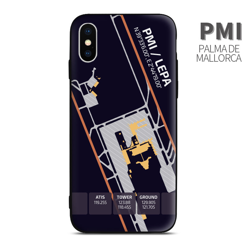 Palma de Mallorca PMI Airport Diagram Phone Case aviation gift pilot iPhone Andriod Apple Samsung Huawei Xiaomi