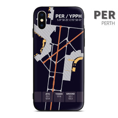 Australia Airport Diagram Perth Phone Case aviation gift pilot iPhone Andriod Apple Samsung