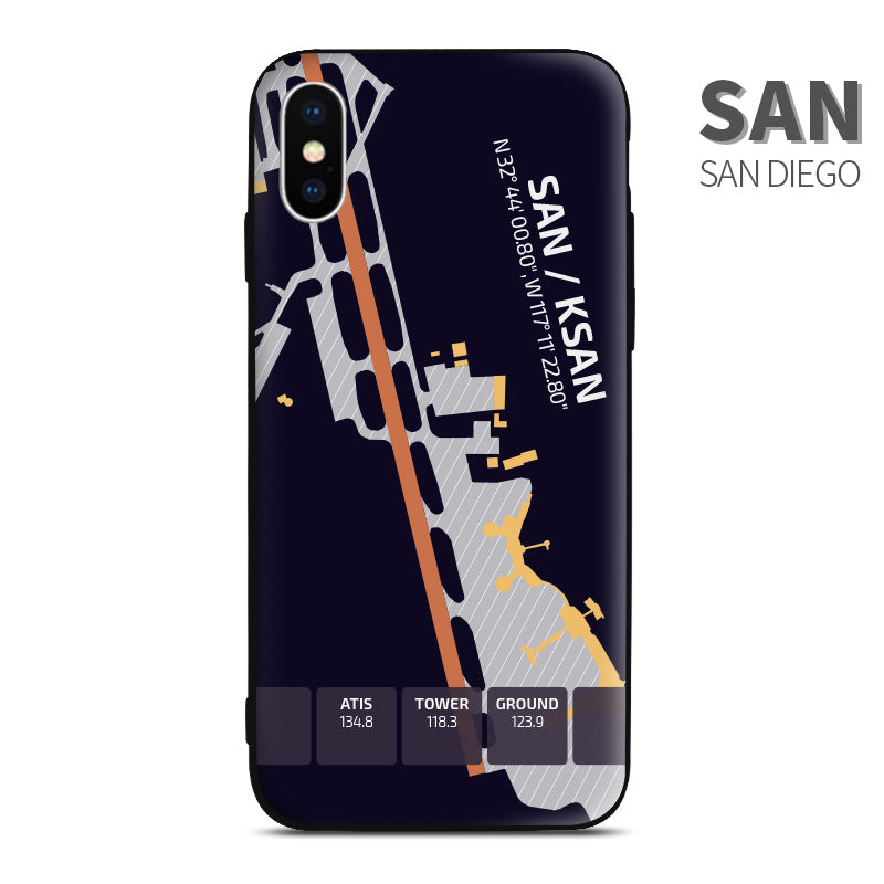 San Diego SAN KSAN Airport Diagram Phone Case Aviation gift crew airline pilot iphone avgeek apple samsung huawei xiaomi iPhone