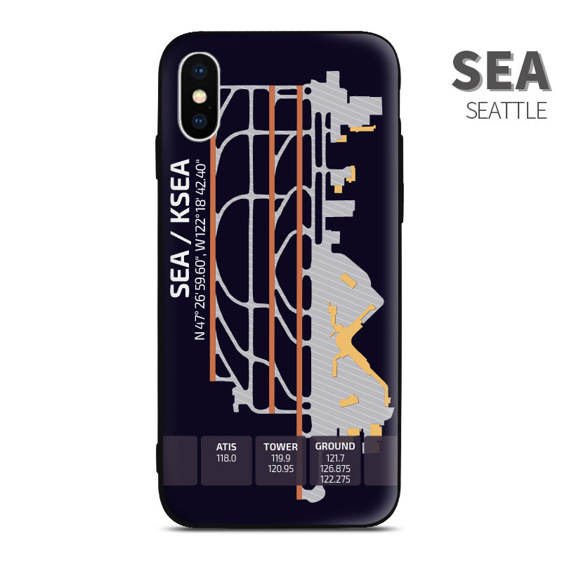 Seattle SEA KSEA United States Airport Diagram Phone Case  aviation gift pilot iPhone Andriod Apple Samsung