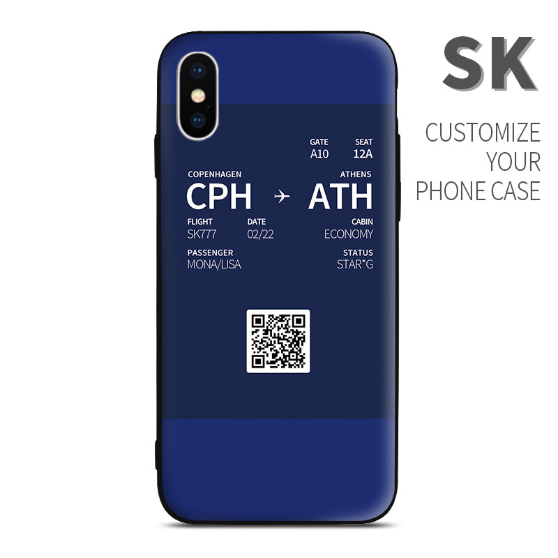 SAS Scandinavian SK color Boarding Pass Phone Case design perfect for aviation geeks crew pilot apple iphone huawei samsung xiaomi