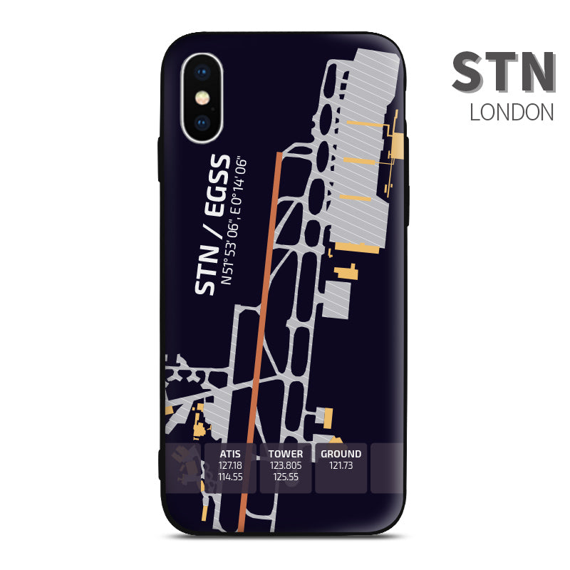 London Stansted Airport Diagram Phone Case aviation gift pilot iPhone Andriod Apple Samsung Huawei Xiaomi 