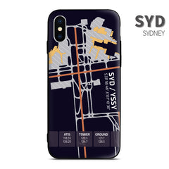 Australia Airport Diagram Sydney Phone Case aviation gift pilot iPhone Andriod Apple Samsung