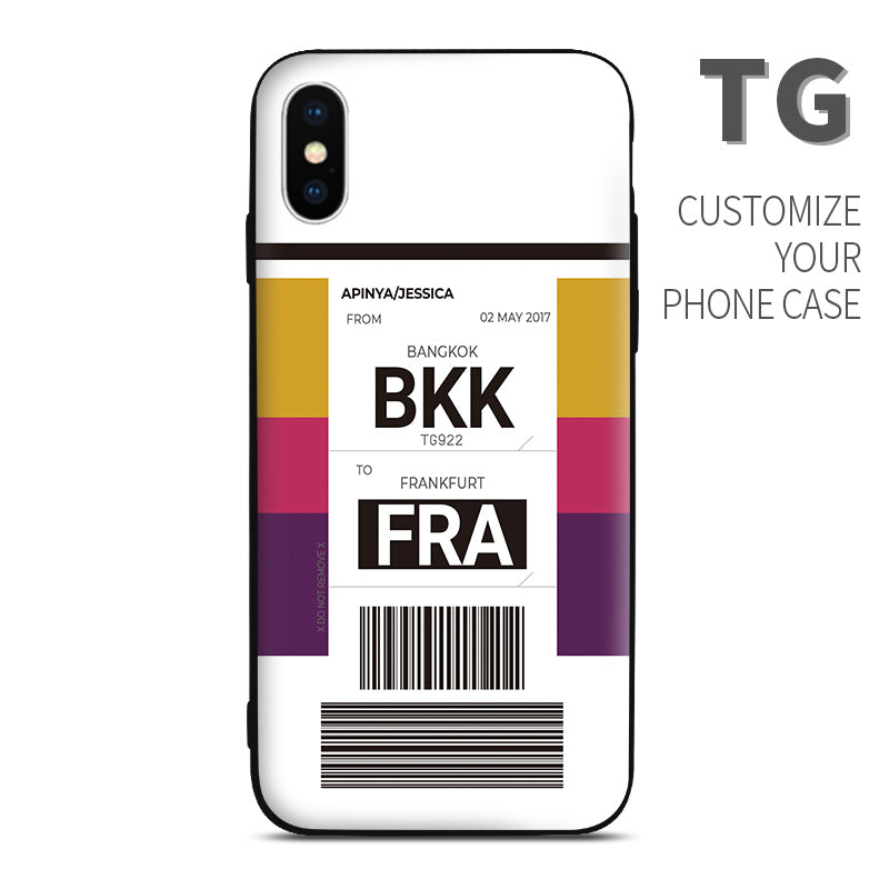 TG Thai Airways color Baggage Ticket Phone Case design perfect for aviation geeks crew pilot apple iphone huawei samsung xiaomi