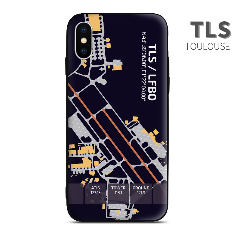 Toulouse airport diagram phon case iphone apple samsung huawei xiaomi aviaiton gift for crew pilots avgeeks