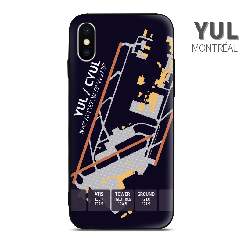 Montreal YUL Airport Diagram Phone Case aviation gift pilot iPhone Andriod Apple Samsung Huawei Xiaomi