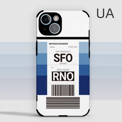 United Airlines UA color Baggage plane ticket phone case gift for aviation geeks crew pilot apple iphone huawei samsung xiaomi